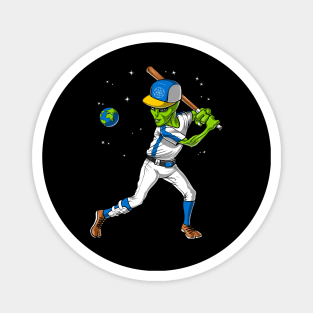 Space Alien Baseball Player Magnet